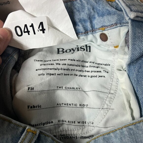 Boyish Womens Denim The Charley High Rise Wide Leg Sz 27 in BLUE PLANET - Picture 6 of 11